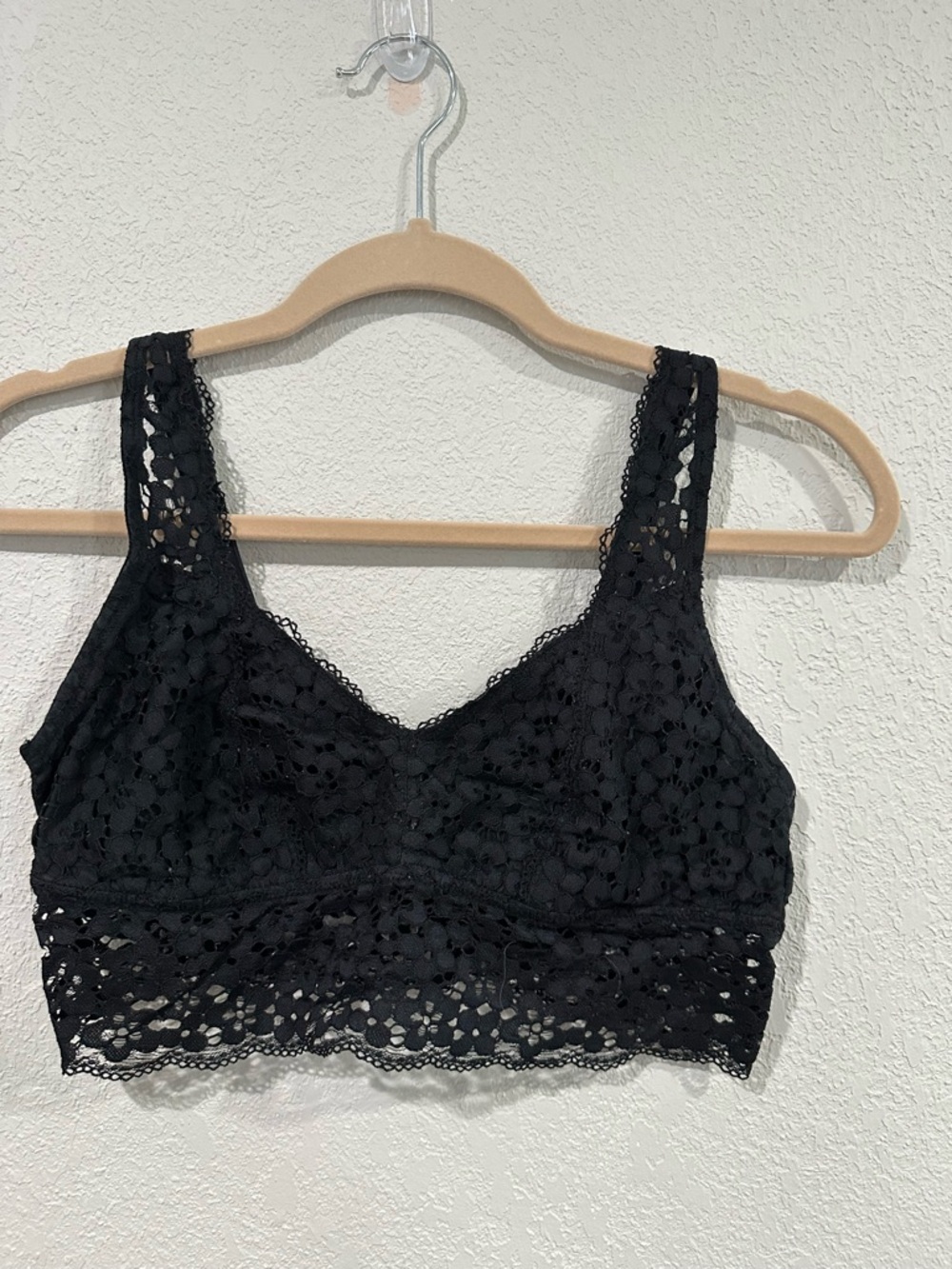 aerie Black Lace Longline Bralette